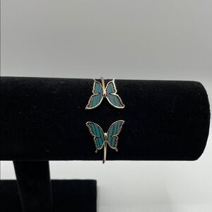 Butterfly Design Bangle Bracelet in green and Gold
